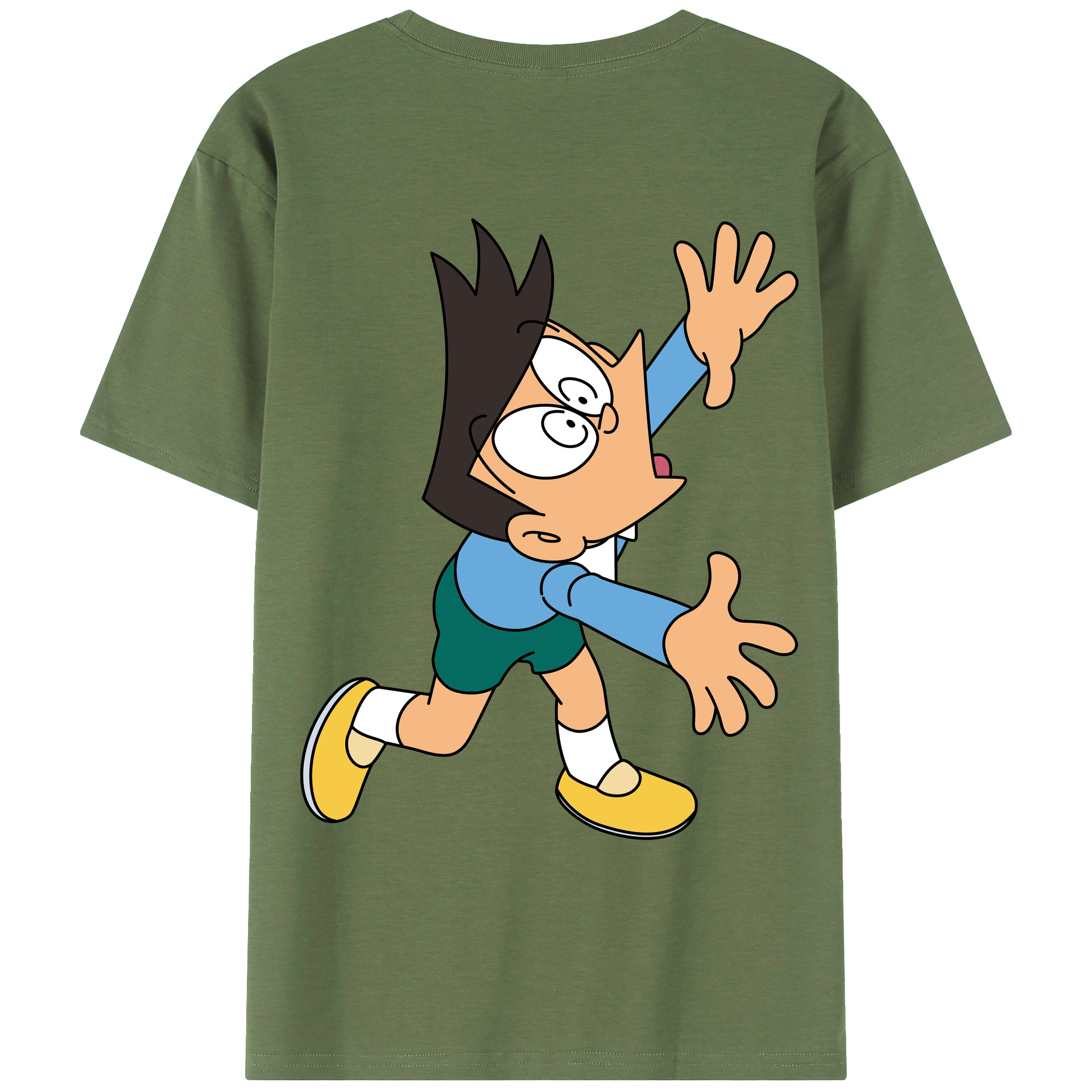 （画像用） ドラえもん 骨川 スネ夫 Doraemon Honekawa Suneo 綿100％ メンズ半袖Tシャツ（バックプリント） 通気性